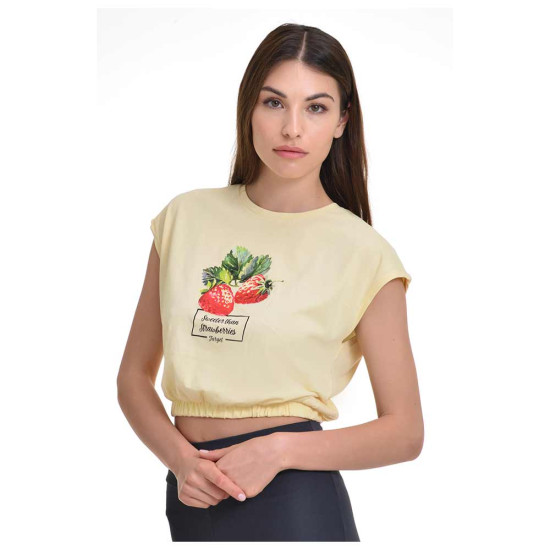 Target Γυναικεία αμάνικη μπλούζα Elastic Hem Single Jersey Crop Top